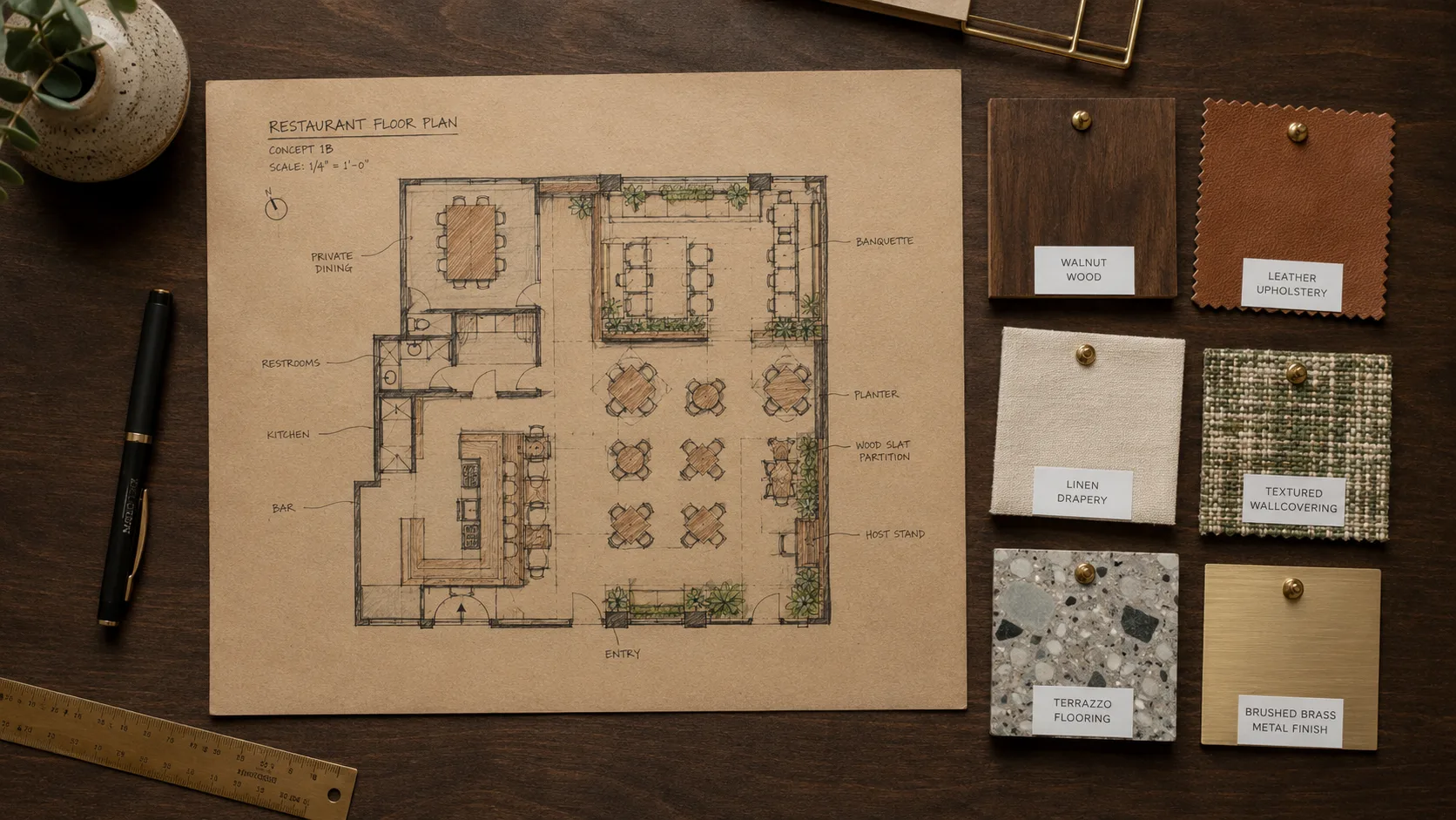 Restaurant furniture floor plan and layout planning process