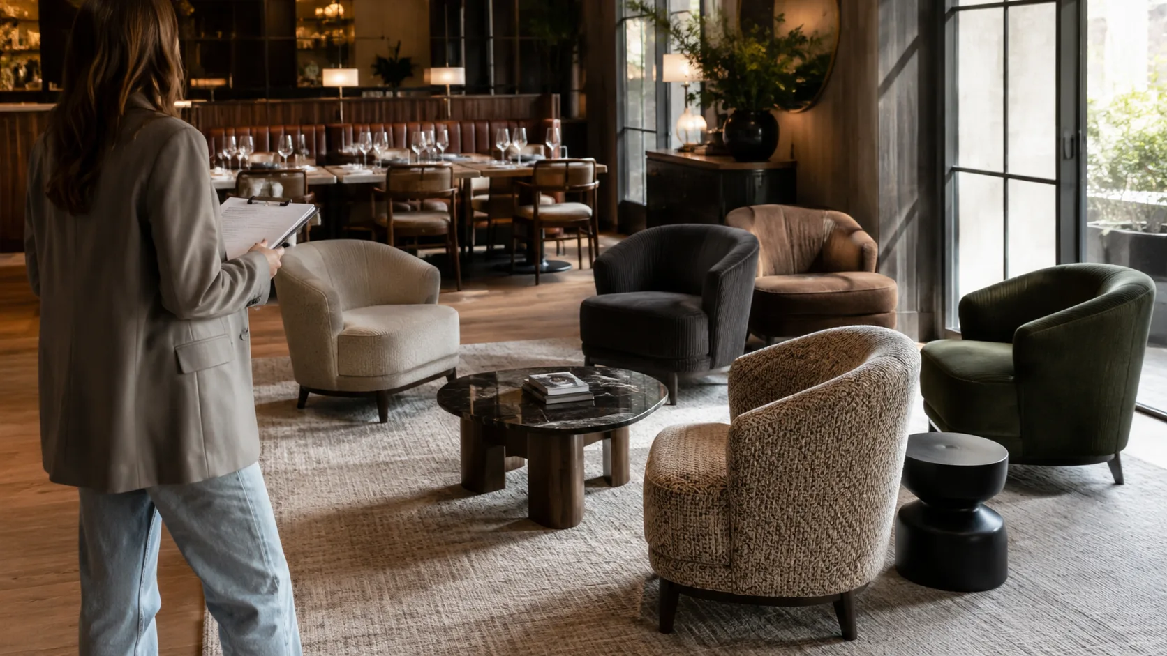 Restaurant lounge furniture selection and design process