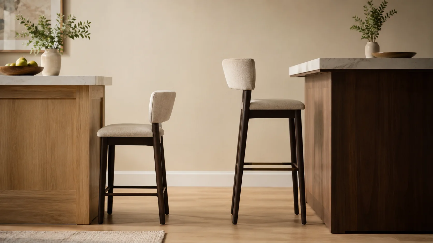 Barstool height comparison styles showing counter versus bar versus extra tall heights