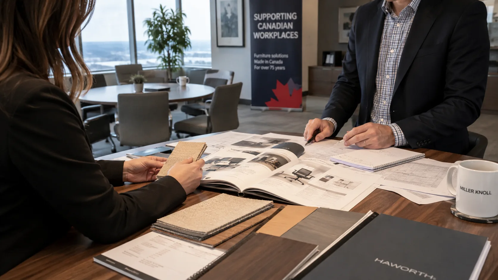Commercial furniture Canada workplace consultation showing Canadian business consultation process