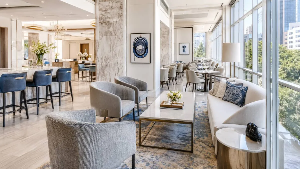 Commercial lounge seating suited to a Virginia Beach hotel lobby