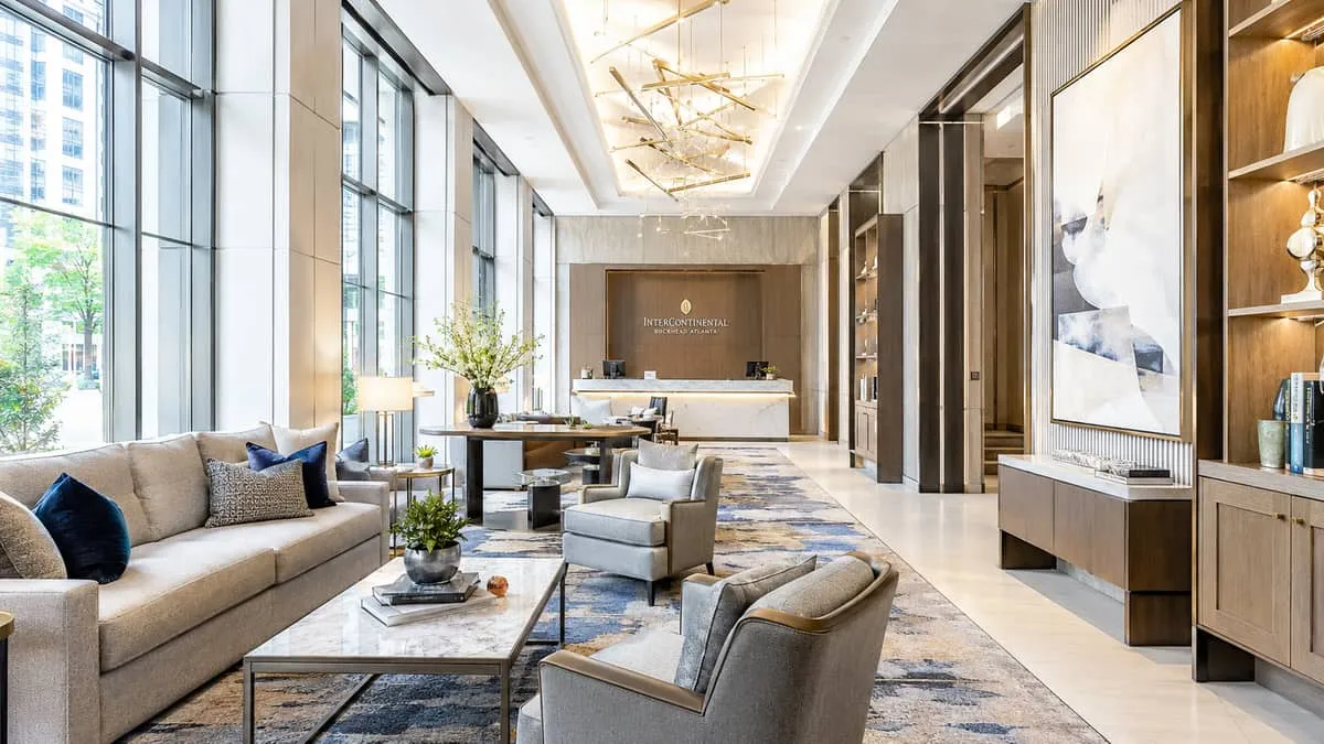FF&E scope documentation for Topeka hotel project showing furniture fixtures and equipment categories organized by area