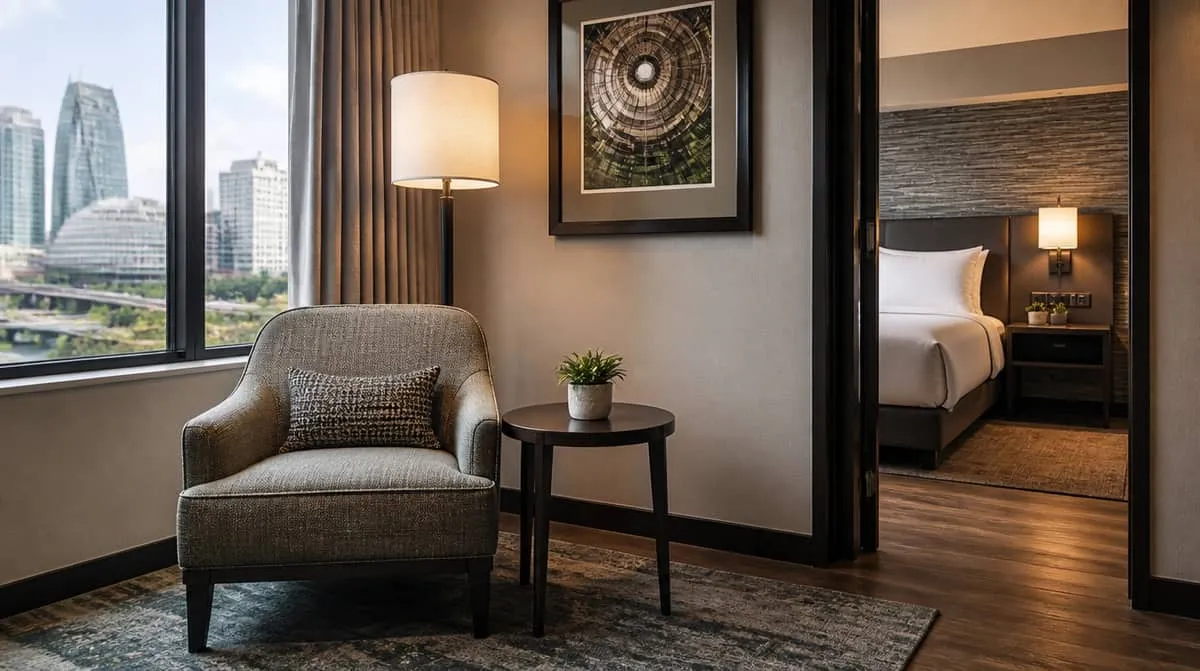 Hotel lobby seating and casegoods suited to a Charleston boutique property near the historic downtown corridor