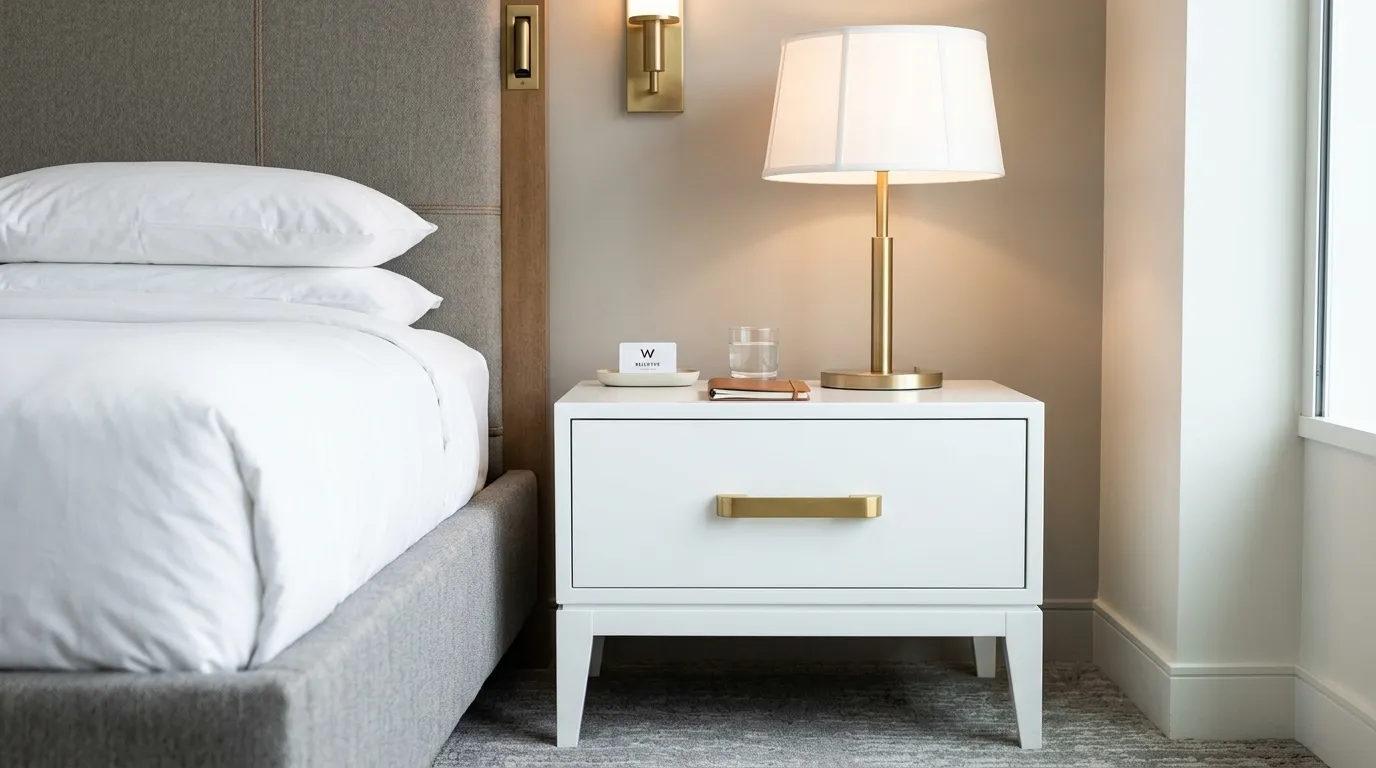 Hotel guestroom furniture staged for delivery and installation, showing white-glove logistics for a Honolulu property