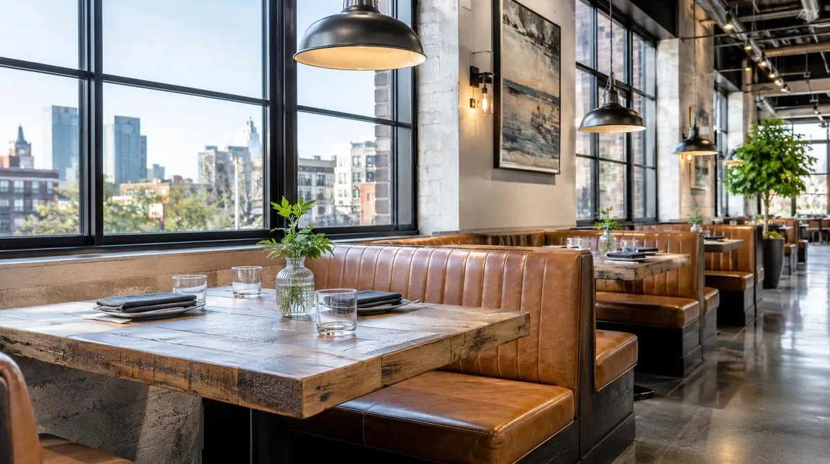 Contract-grade restaurant dining chairs in a Little Rock commercial dining room showing reinforced frame construction and durable upholstery