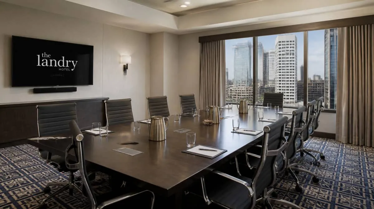 Banquet event furniture including folding tables staged for a bulk order in Houston