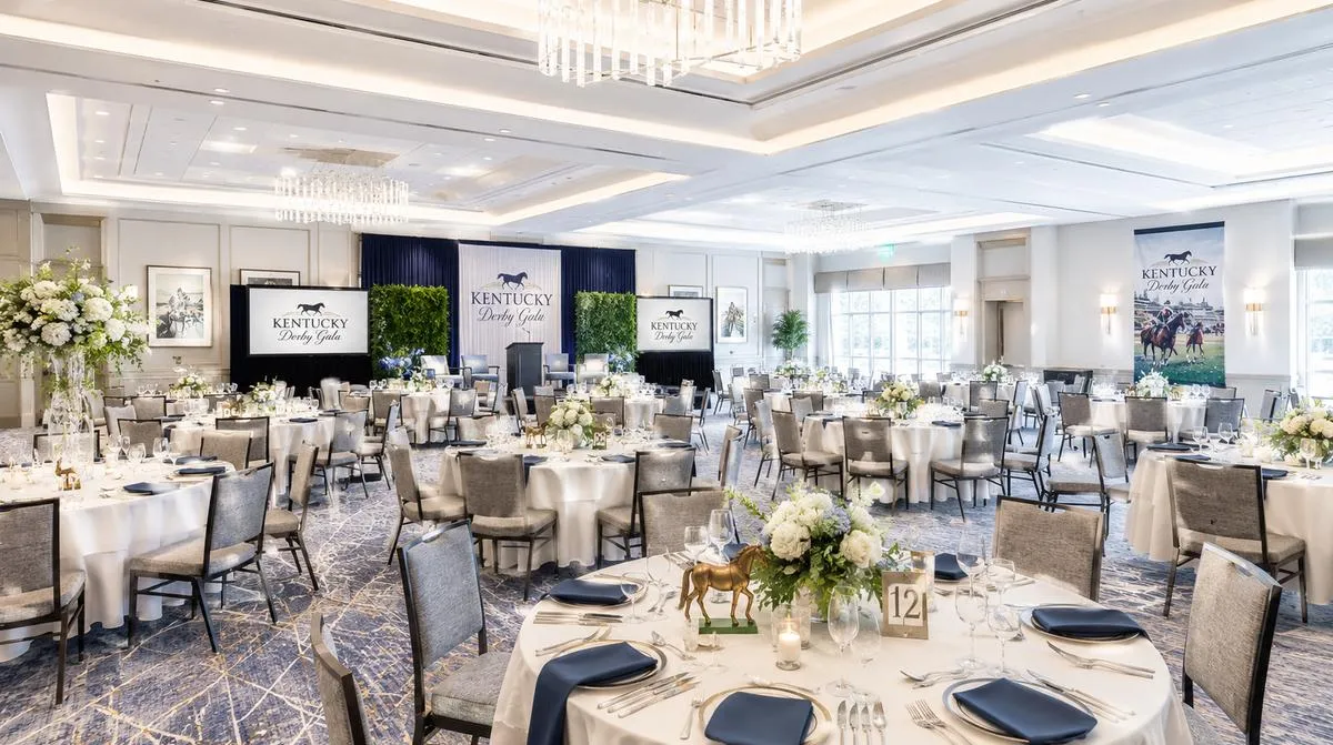Banquet event furniture in a Louisville event space