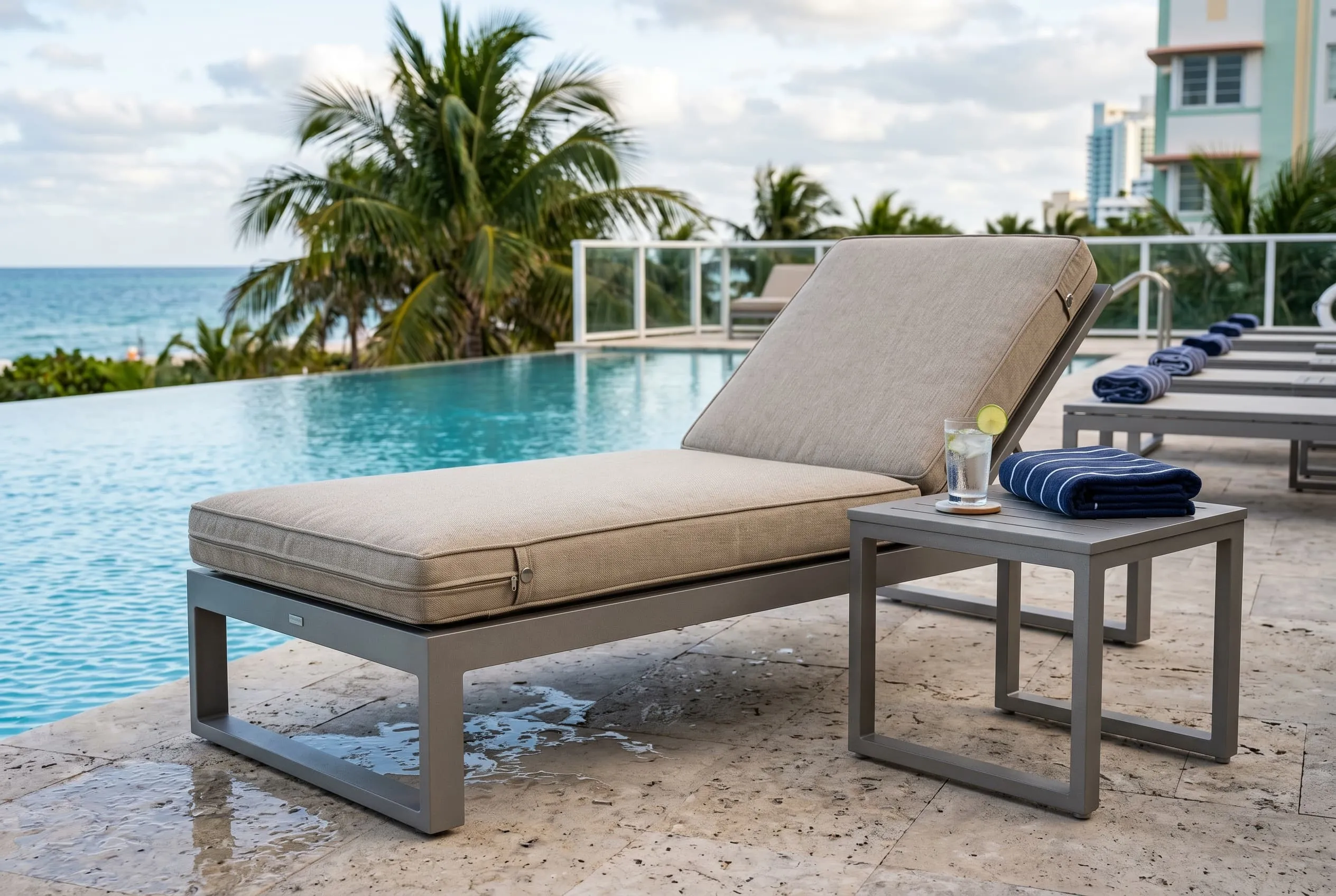 Bulk hotel furniture supplier order staged for delivery in Miami