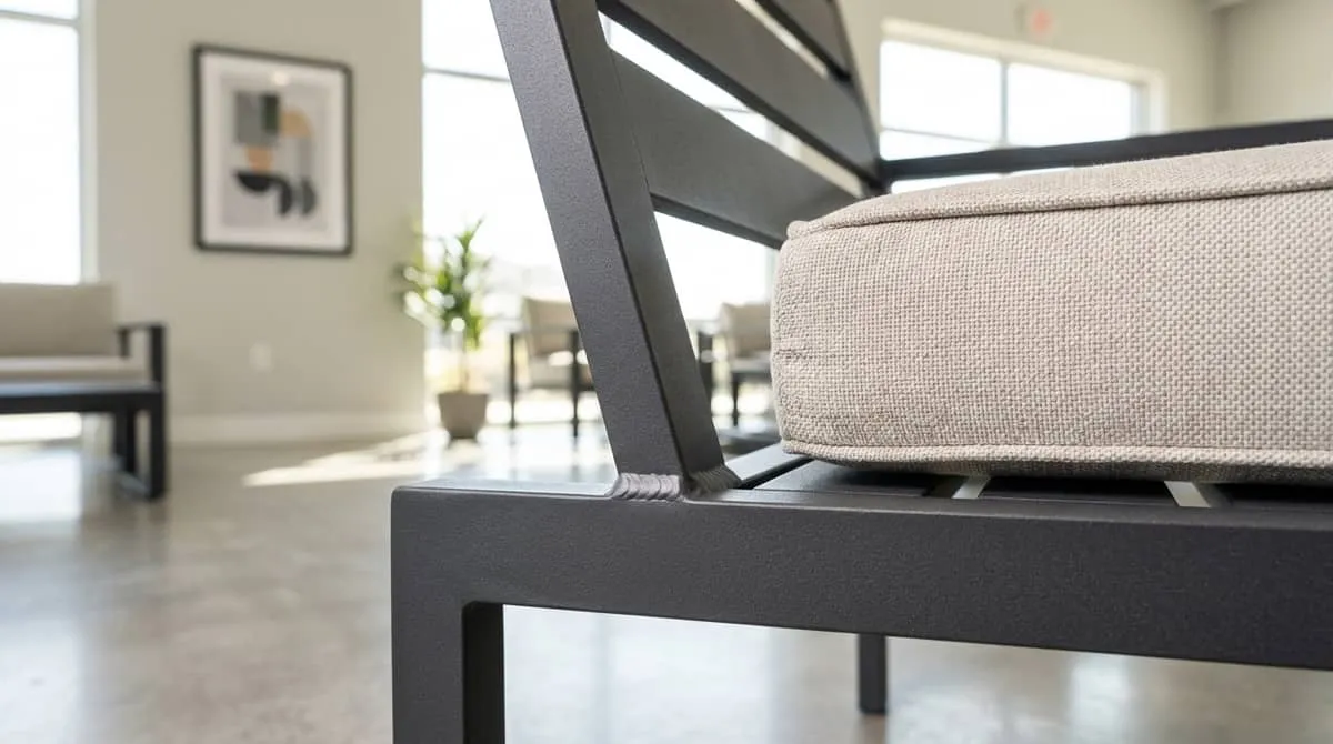 Outdoor cushion specification and seasonal storage for Portland OR commercial patio furniture and Pacific Northwest climate maintenance