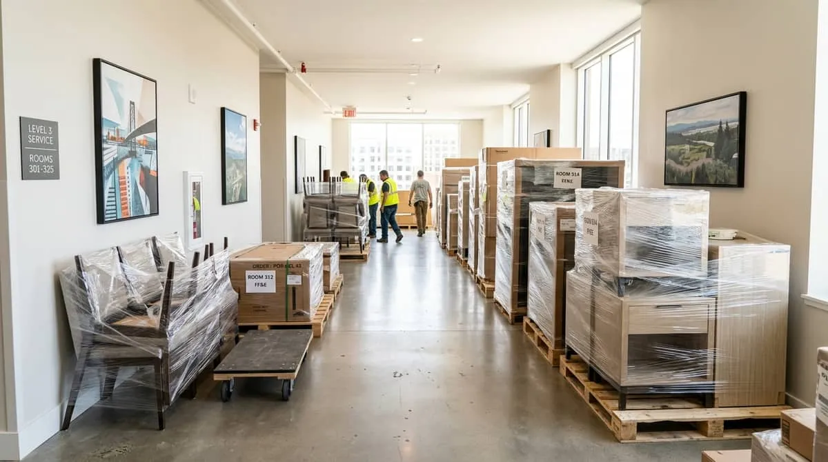 FF&E supplier selection and bid process management for Portland OR hotel and boutique hospitality procurement