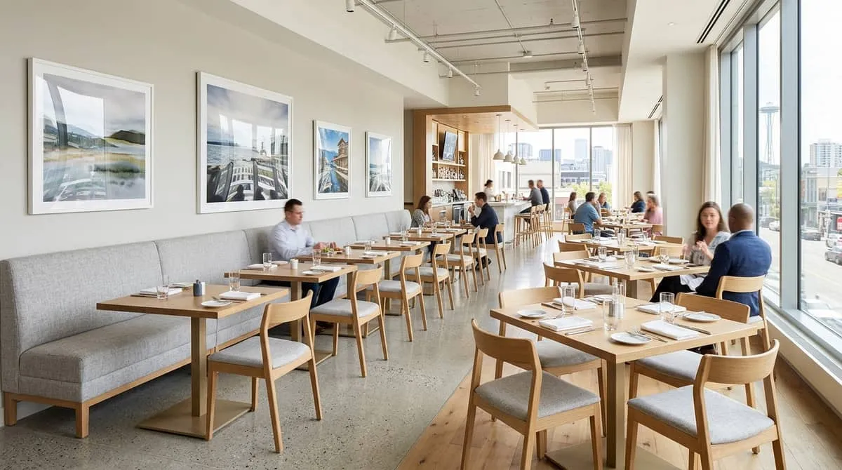 FF&E specification phase documentation and sample approval process for Seattle hospitality projects