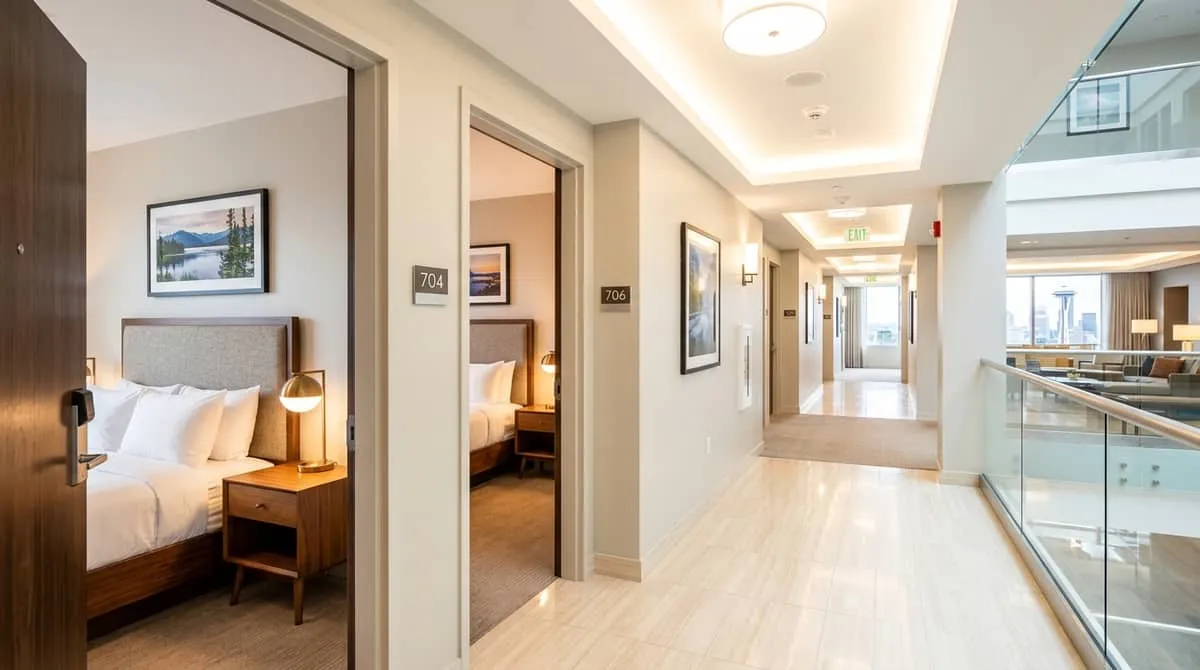 Upholstered headboards and soft goods for Seattle hotel guestrooms