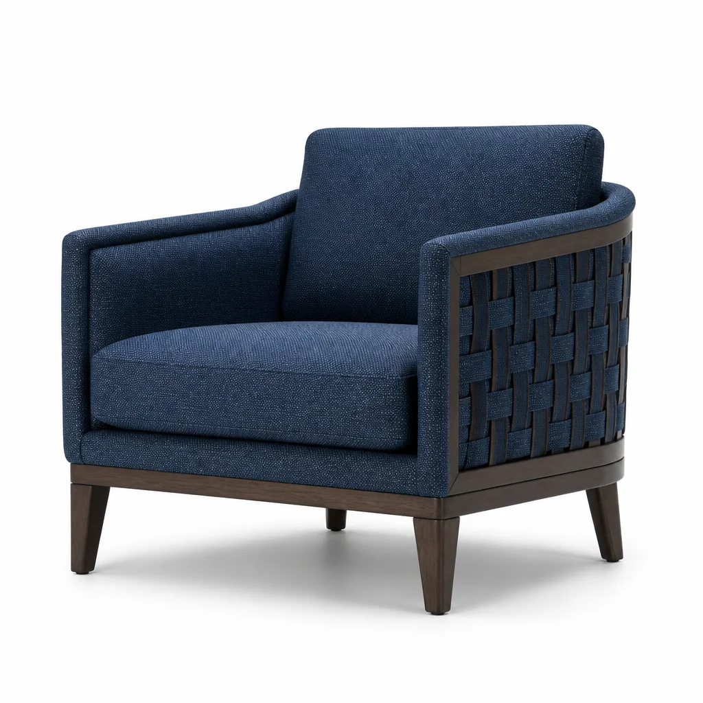 Indigo Weave Armchair, view 1