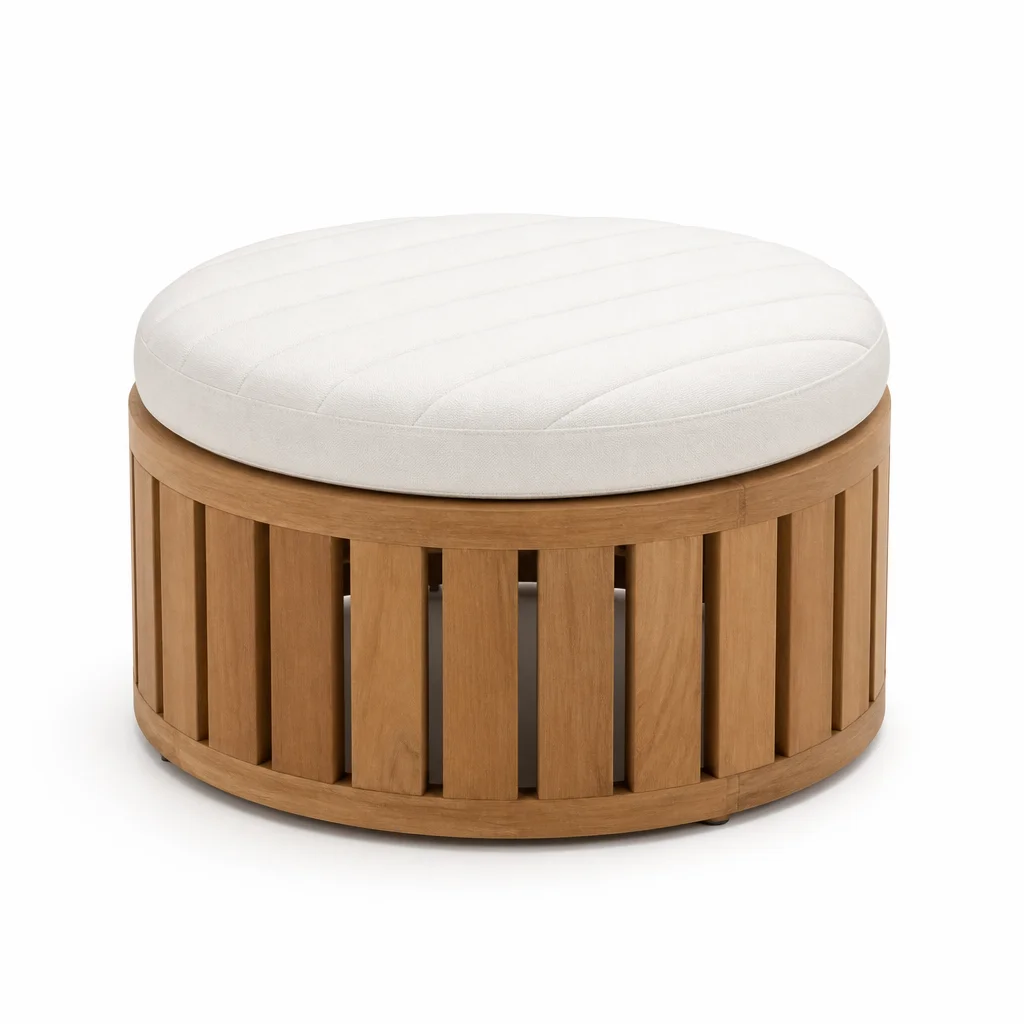 Ivory Bend Outdoor Ottoman, view 1