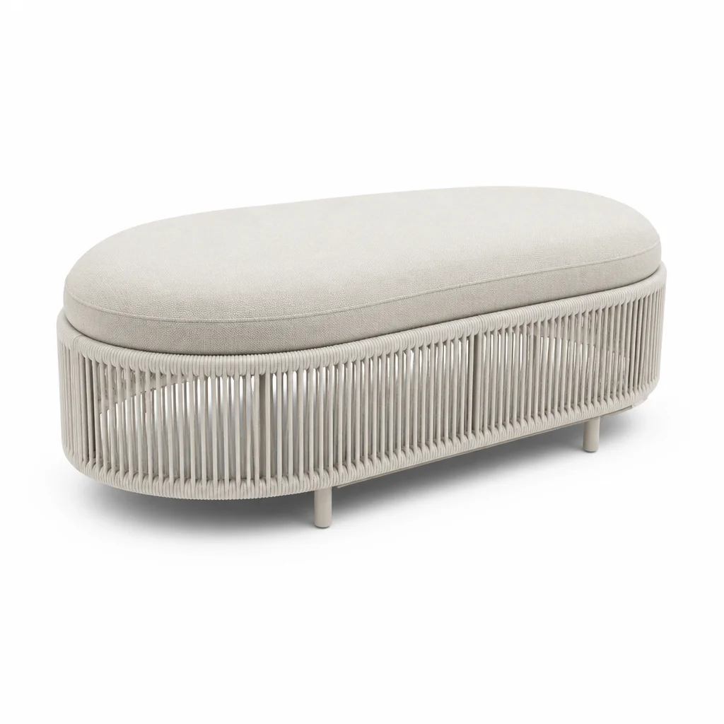 Ivory Dune Outdoor Ottoman, view 1