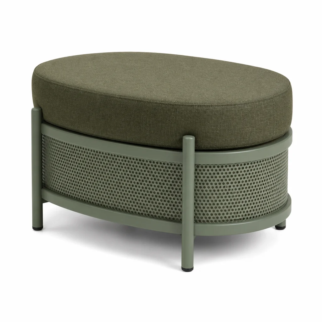 Sage Arc Outdoor Ottoman, view 1