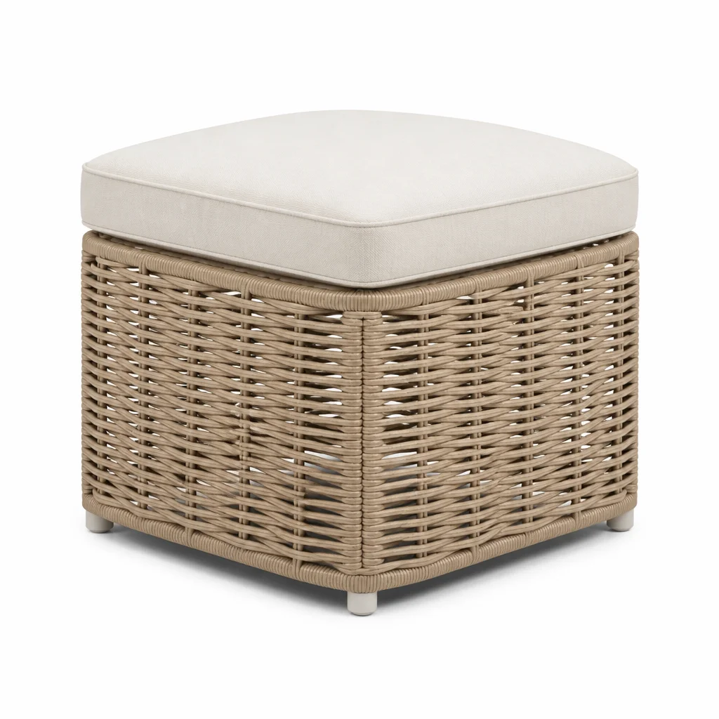 Ivory Brook Outdoor Ottoman, view 1